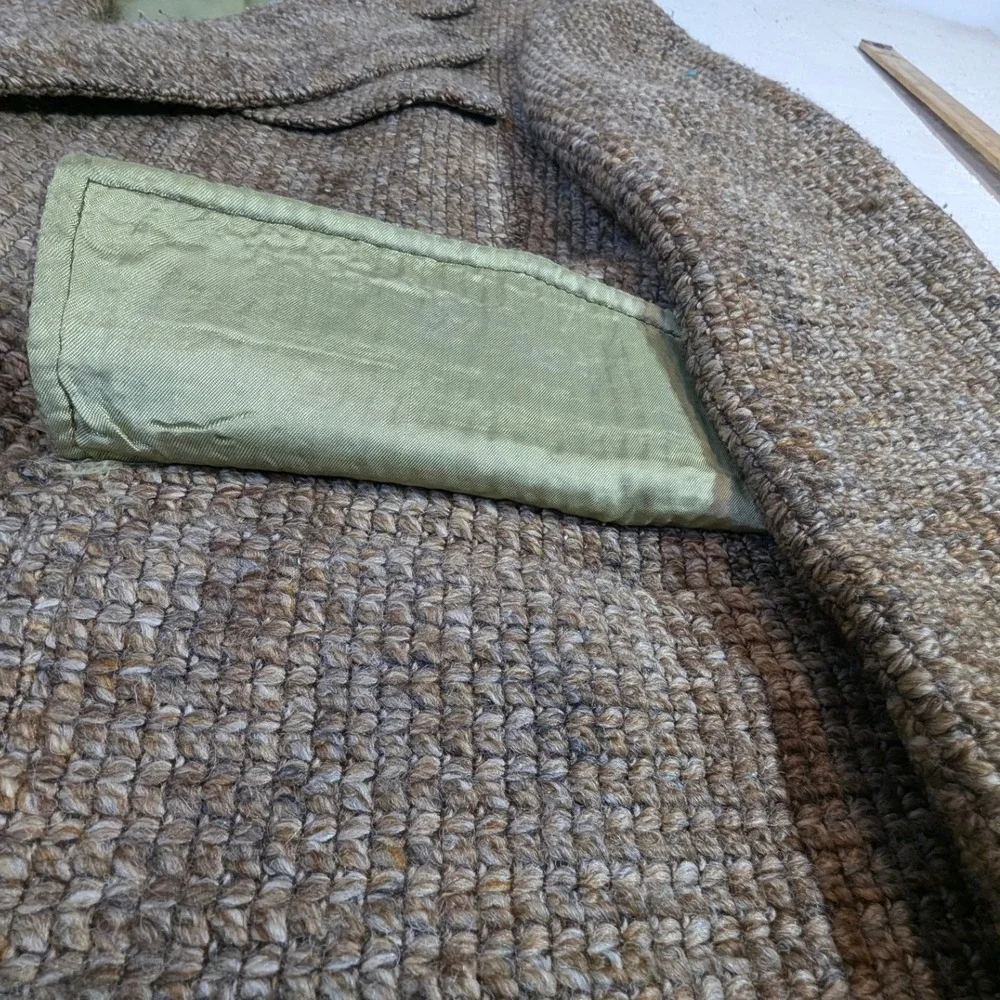 Vintage Johnny Carson Wool‎ Jacket L Brown Tweed Elbow Patches USA
